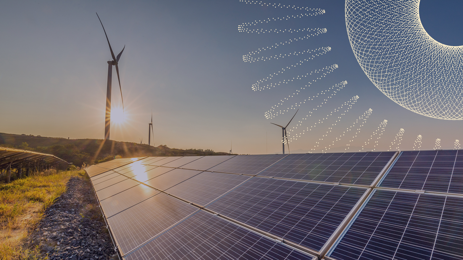 windmills and solar energy panels 