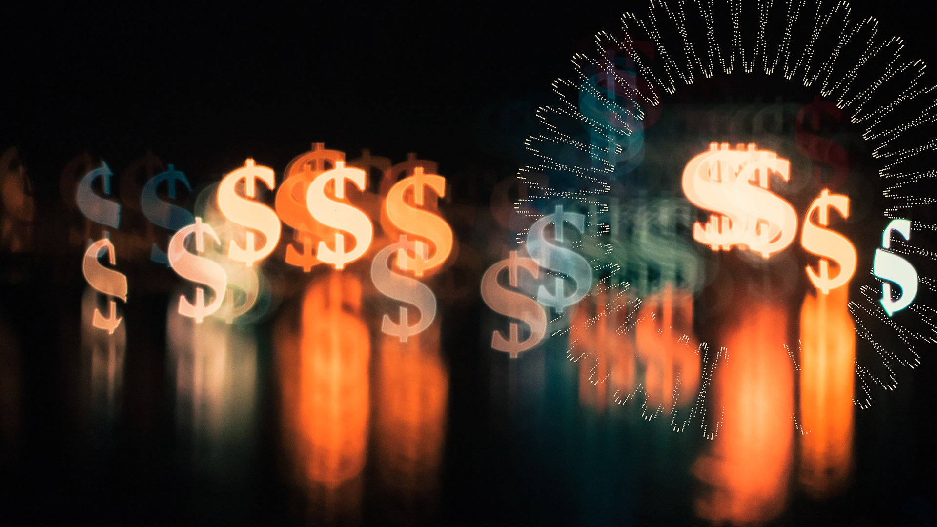lit up dollar signs 