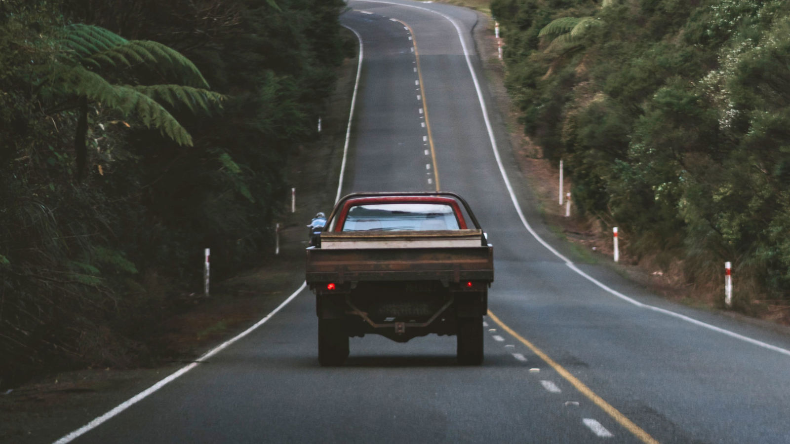 ute driving on New Zealand road