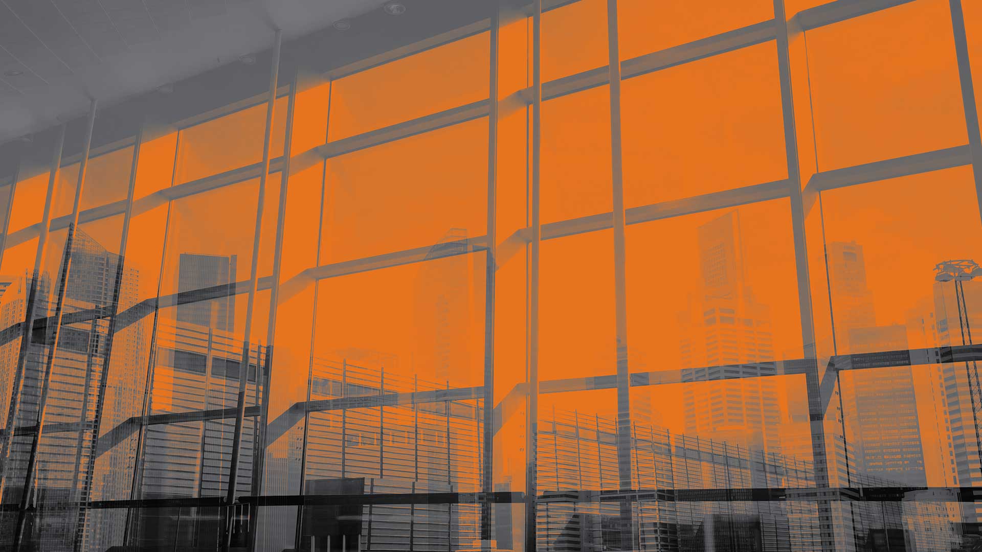 orange windows on building
