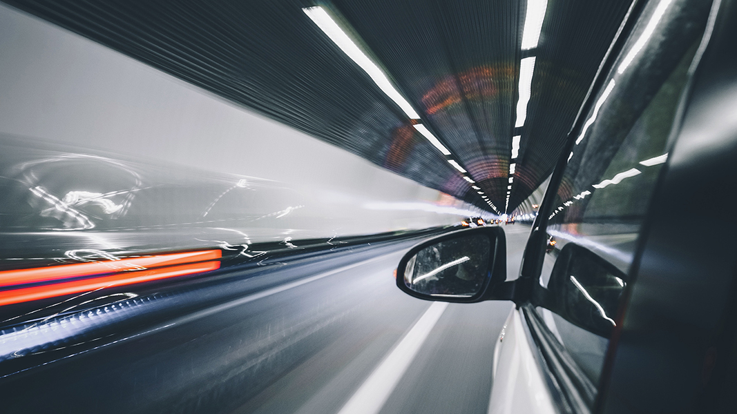 car in a tunnel 