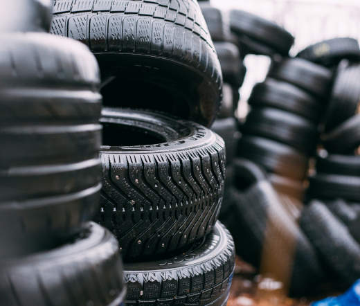 stacked tyres 
