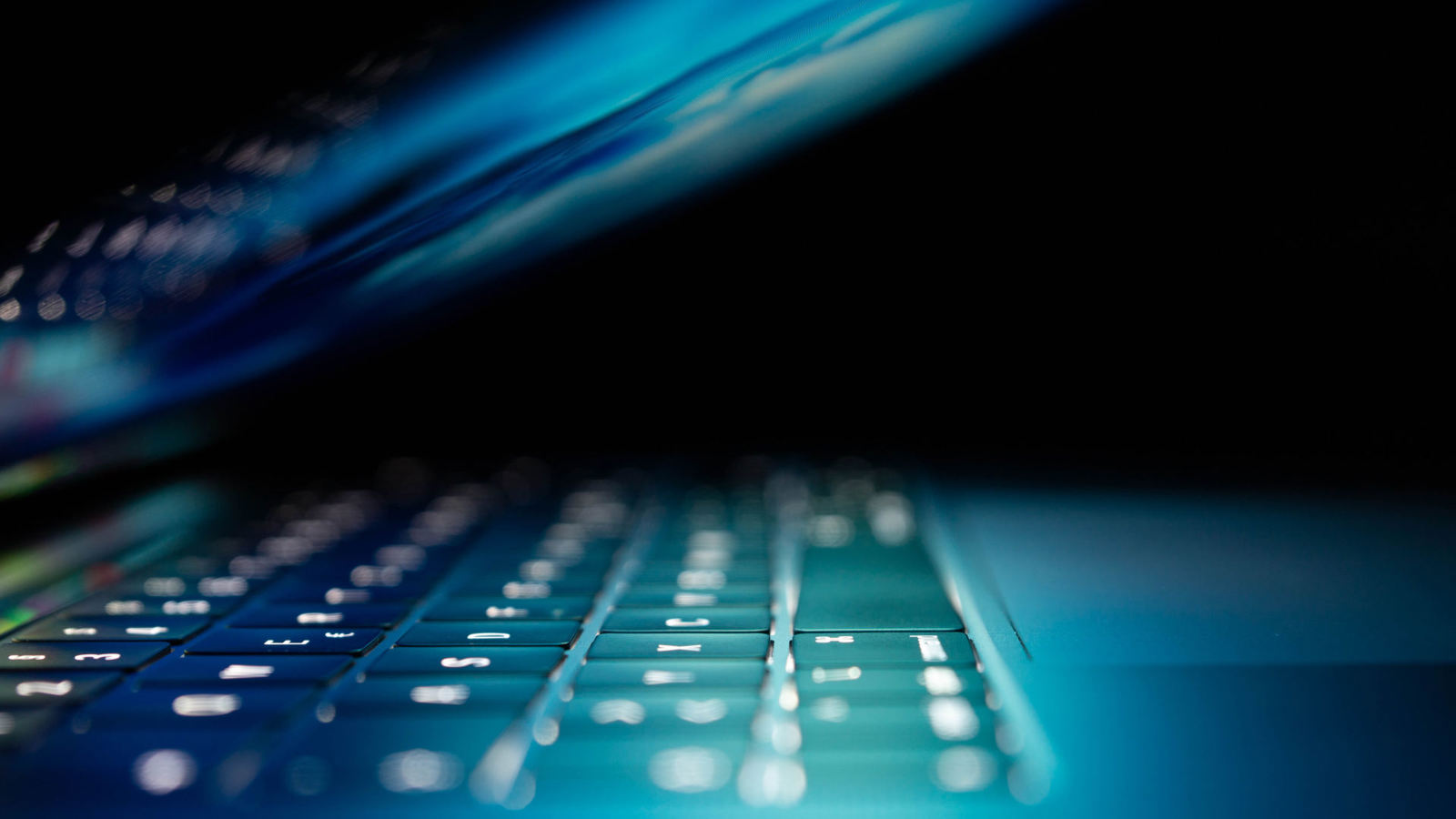 lit up laptop keyboard
