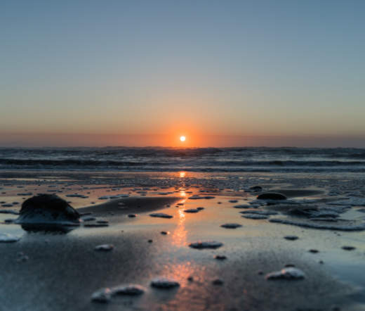 Taranaki beach sunset