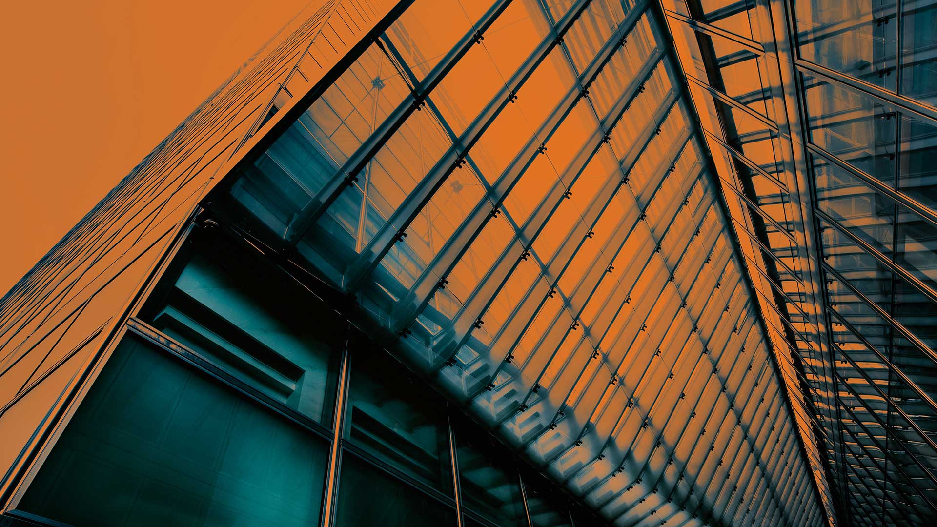 orange windows on building
