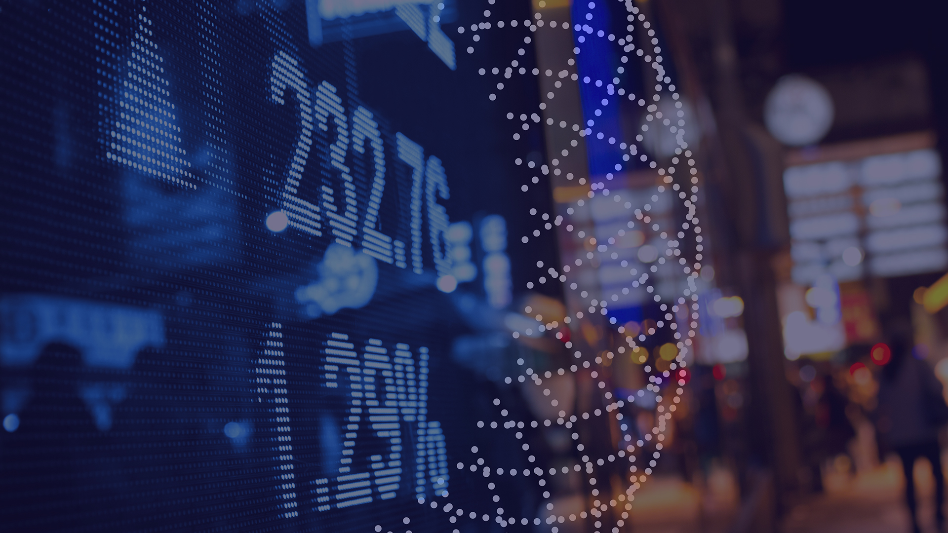 stock market chart on screen