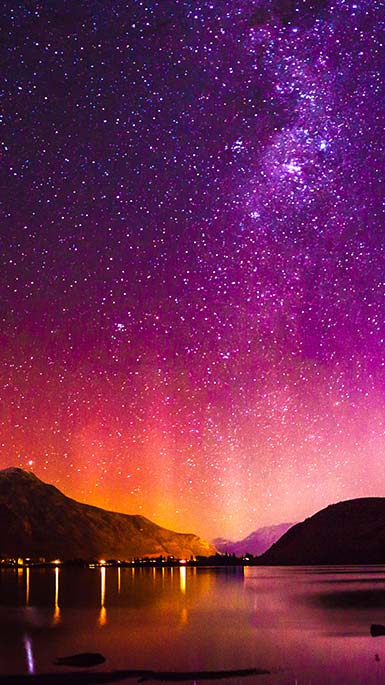 queenstown at night with stars