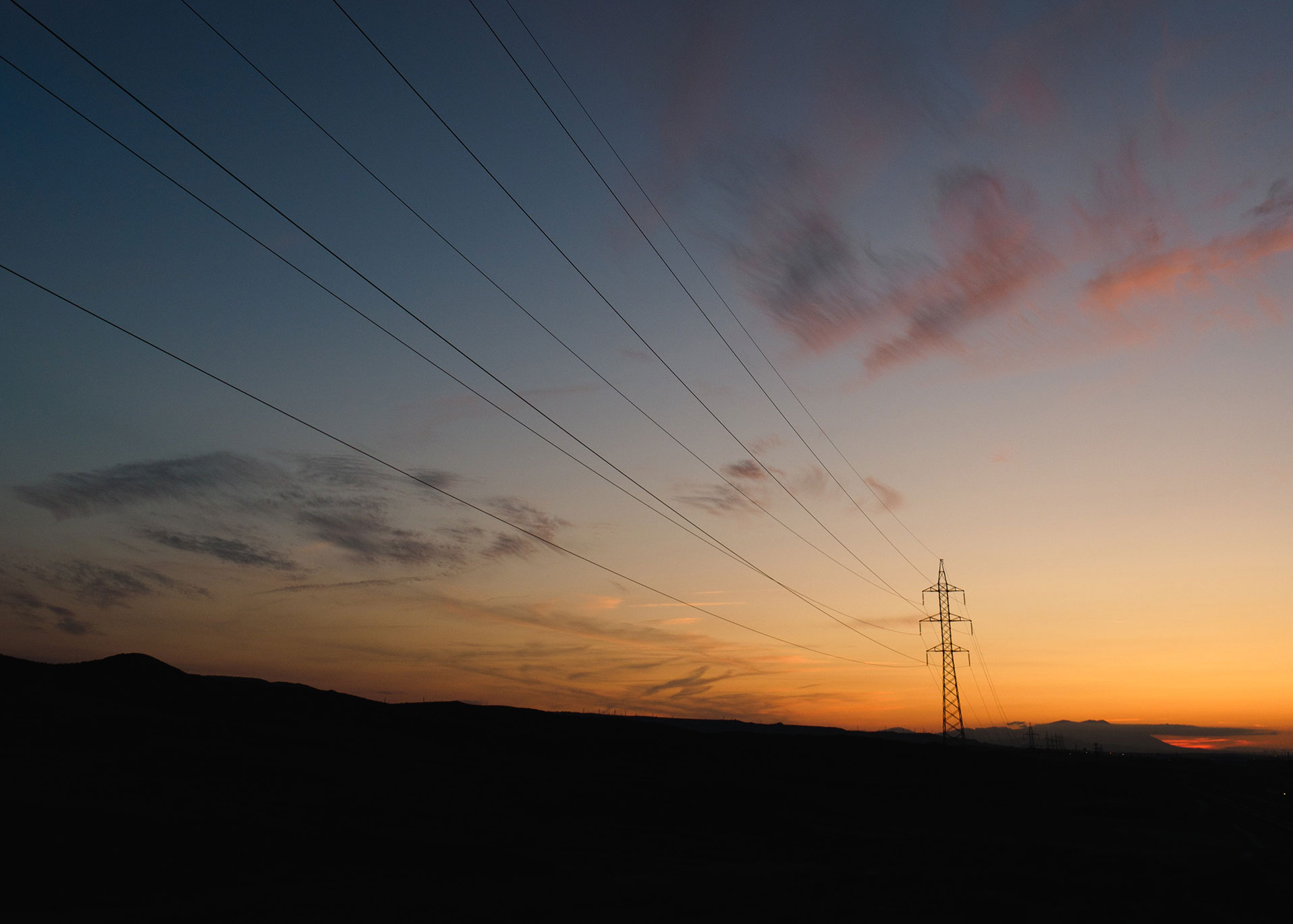 Sunset powerlines